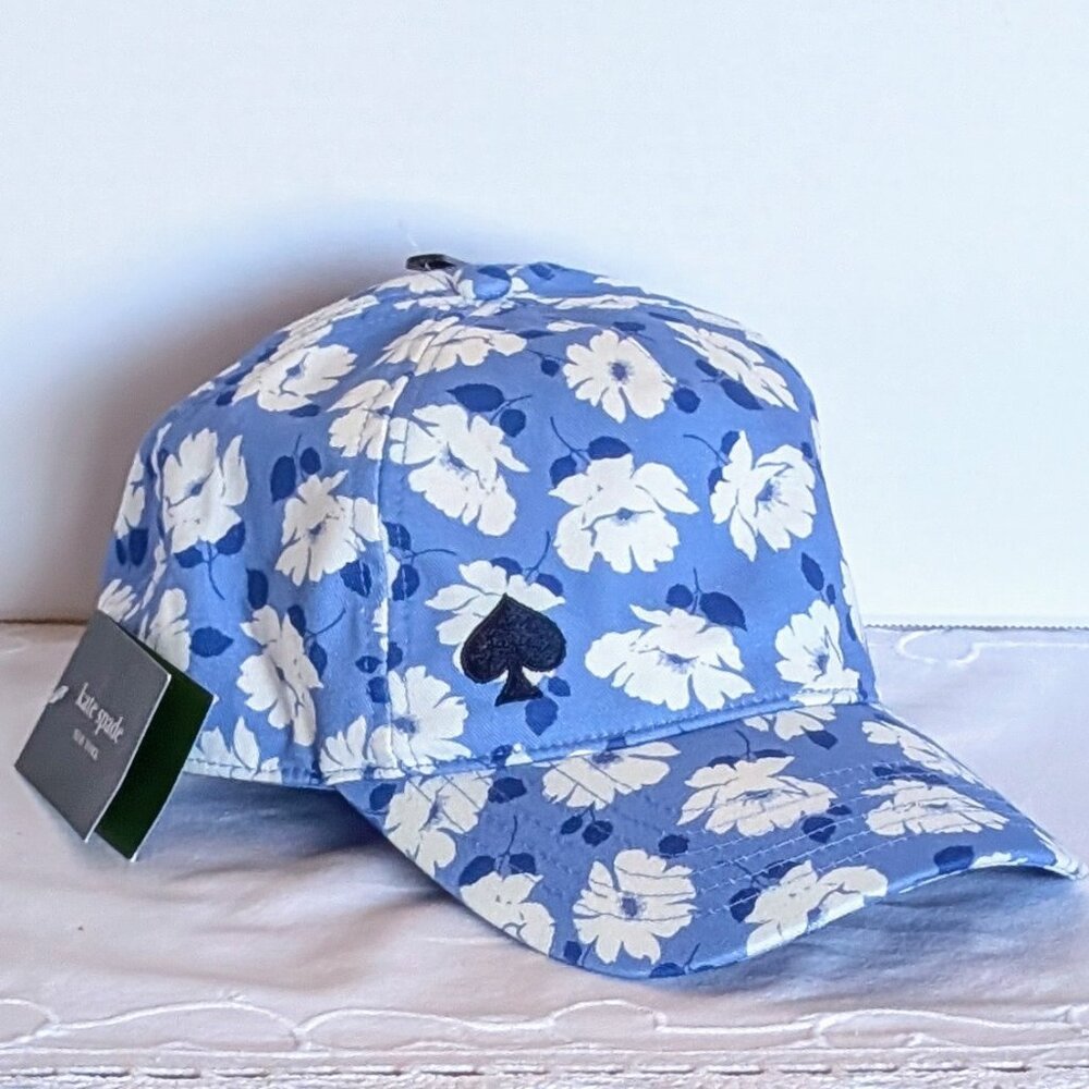 ♠️ Kate Spade New York Floral Cotton Baseball Cap NWT - Picture 2 of 7